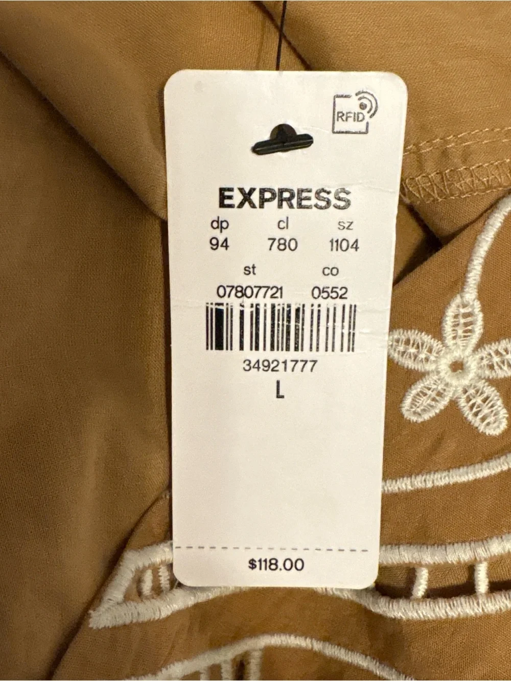 NWT Express Embroidered Eyelet
V-Neck Tie Back Mini Dress 3/4 sleeves Size L. - Picture 4 of 14